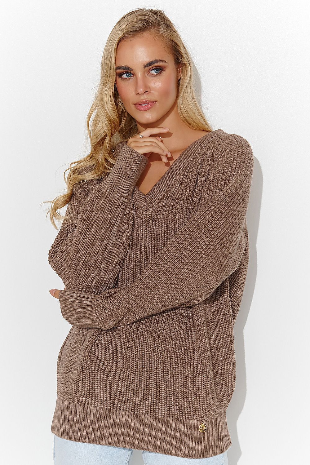 Tinsel Touch Heart Neckline Sweater