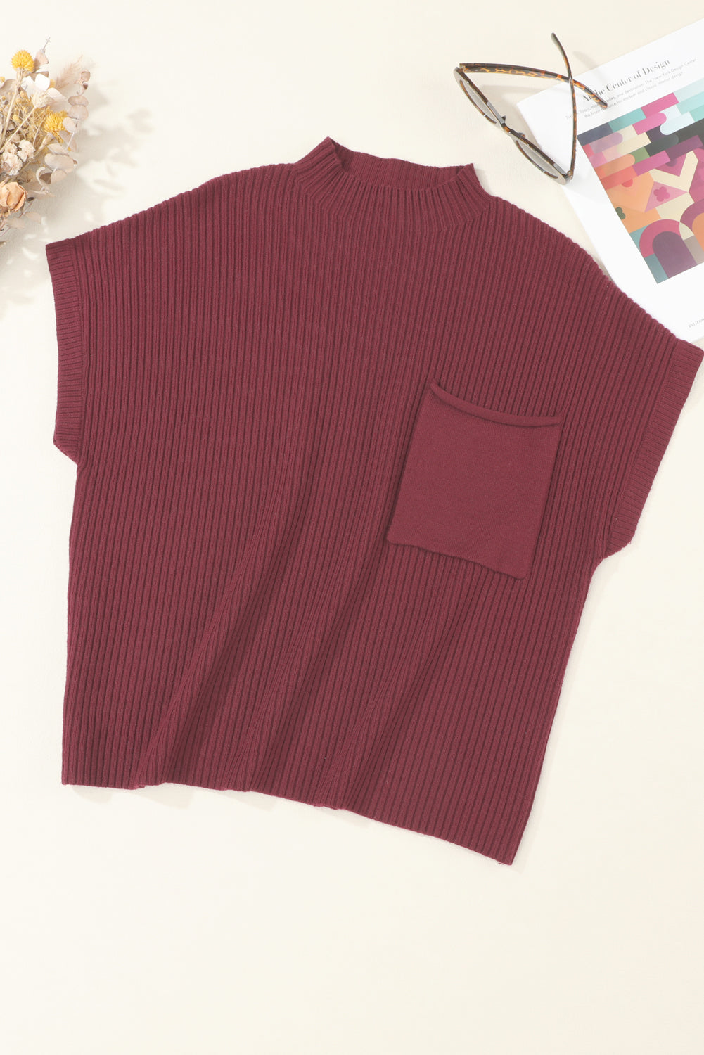 Cozy Breeze Ribbed Short-Sleeve Sweater