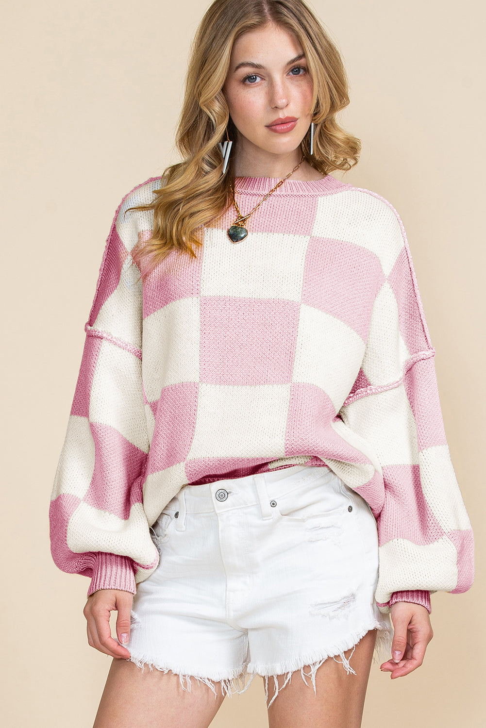 Plaid & Cozy Bishop Sleeve Sweater