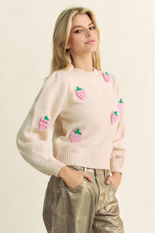 Berry Sweet Crochet Sweater