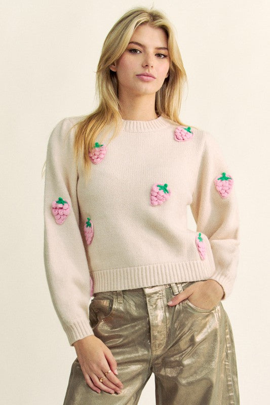 Berry Sweet Crochet Sweater