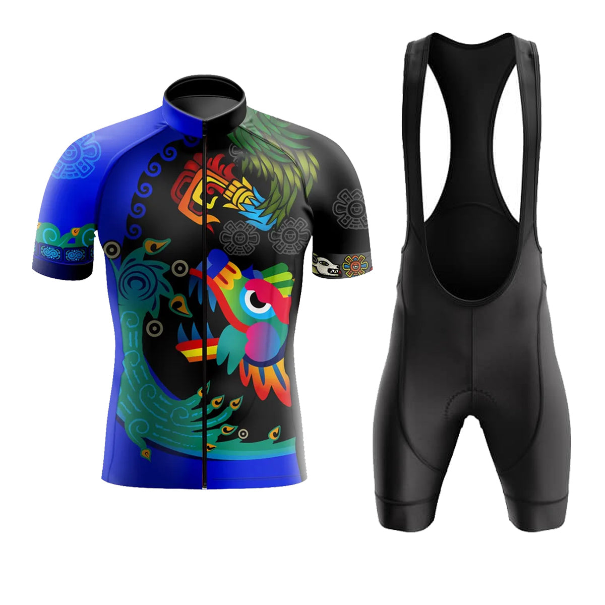 Mexican Fashion Summer Cycling Suit - BG Dragon Print Bib Set / XS - Sport Finesse