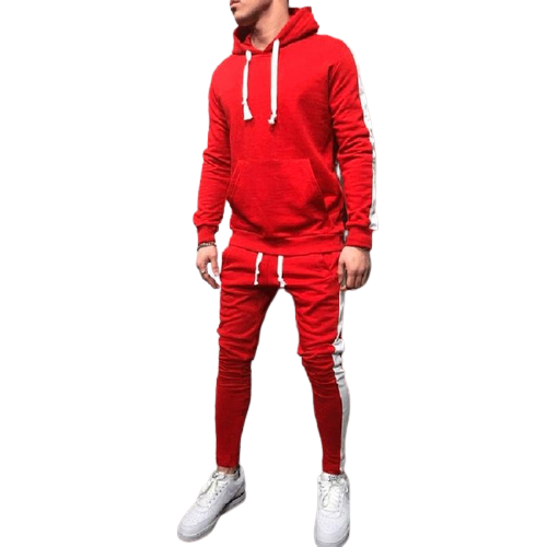 Solid Tracksuit With Stripes - Red / M - Sport Finesse