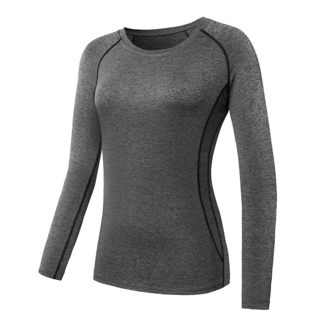 Long Sleeve Workout Running Top - Gray / S - Sport Finesse