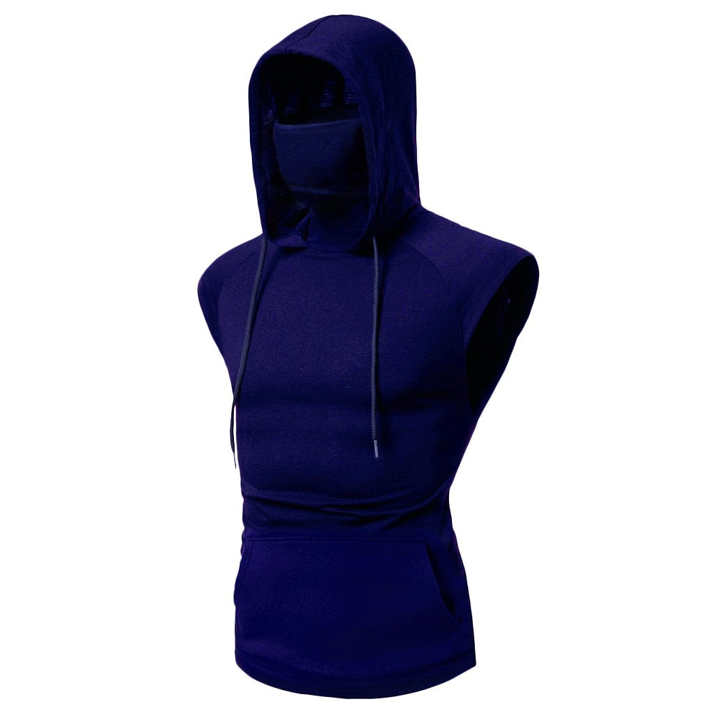 Hooded Large Open-Forked Sports Vest - Dark Blue / M - Sport Finesse