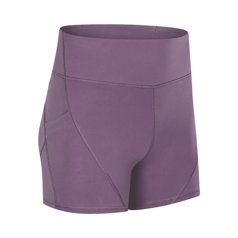 High Waist Yoga Shorts - Purple / S - Sport Finesse