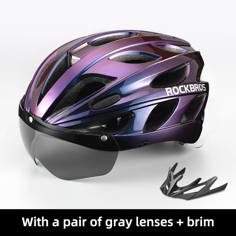 ROCKBROS Aero MTB Road Bike Helmet - Purple Blue - Sport Finesse