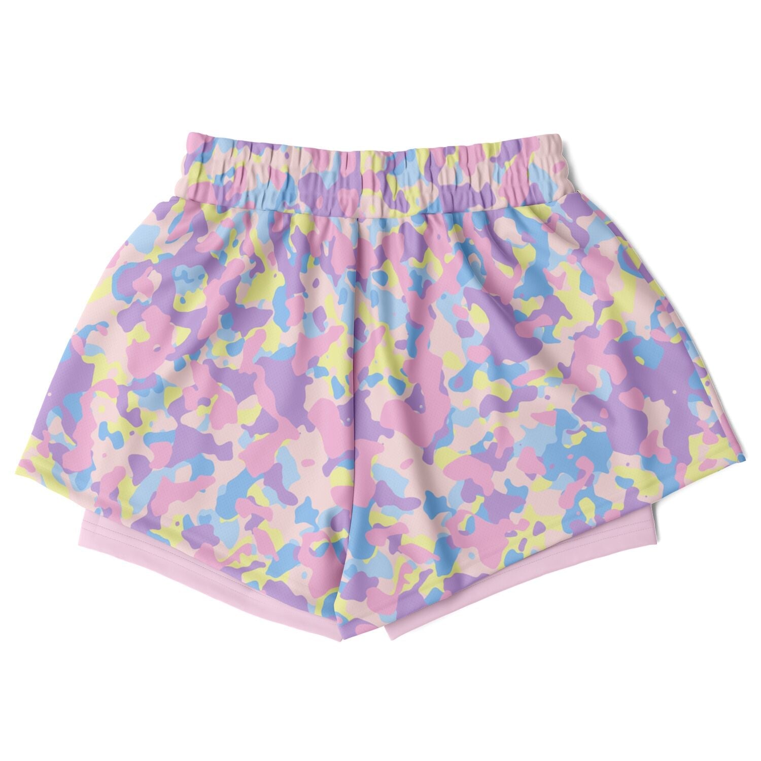 Pastel Camouflage Womens 2-in-1 Shorts - Sport Finesse