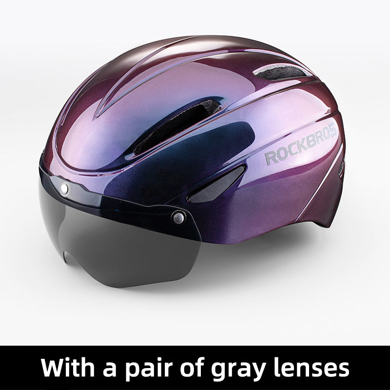 ROCKBROS Aero MTB Road Bike Helmet - Shiny Purple - Sport Finesse