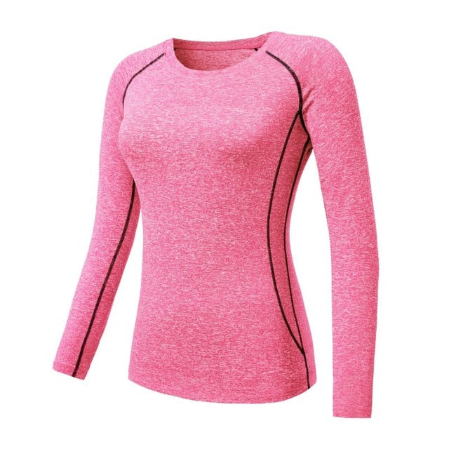 Long Sleeve Workout Running Top - Pink / S - Sport Finesse