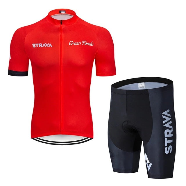Short-Sleeved Cycling Jerseys - Jersey & Shorts Set - Red Shorts Set / S - Sport Finesse