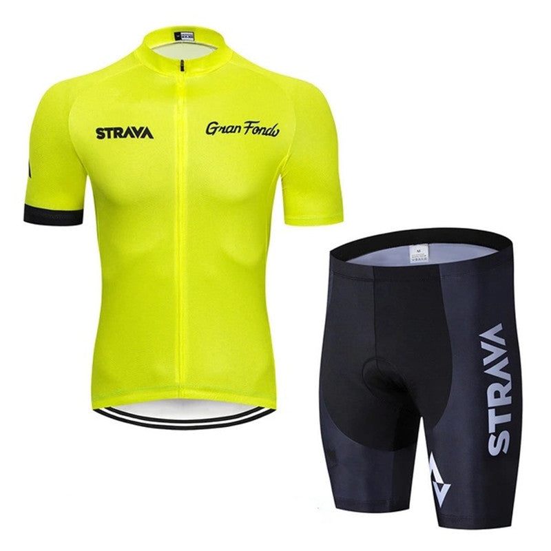 Short-Sleeved Cycling Jerseys - Jersey & Shorts Set - Yellow Shorts Set / S - Sport Finesse