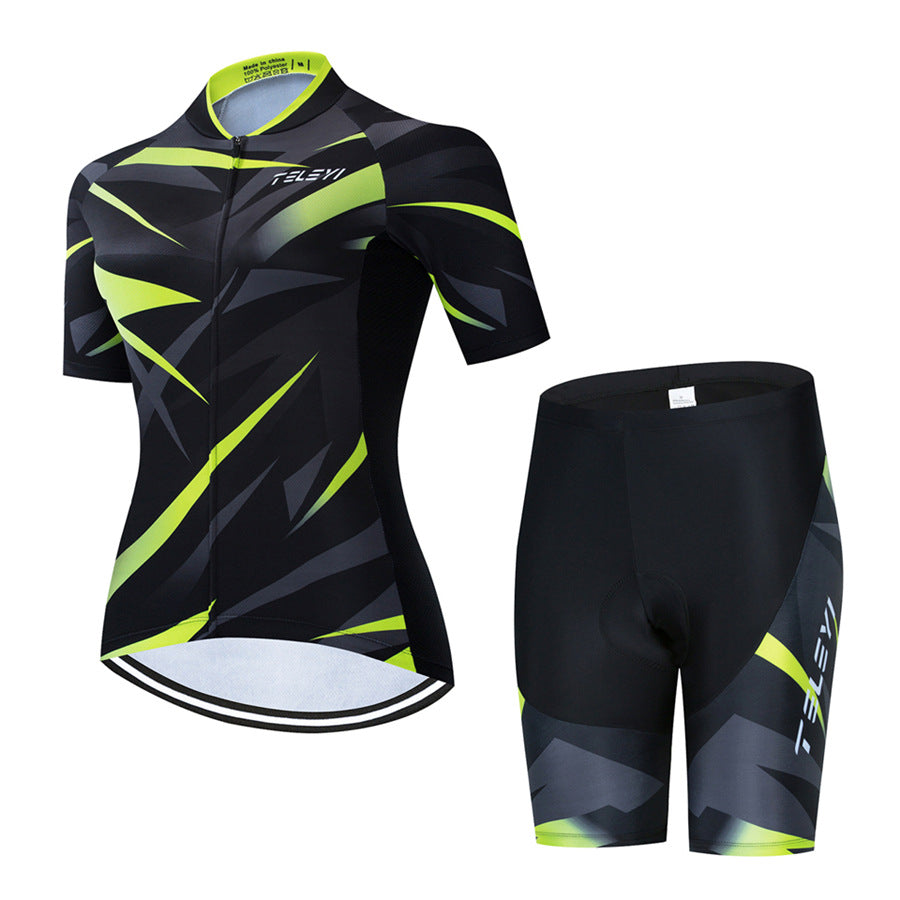 Summer Cycling Short-Sleeved Suit For Men And Women - Green Shorts Set / S - Sport Finesse