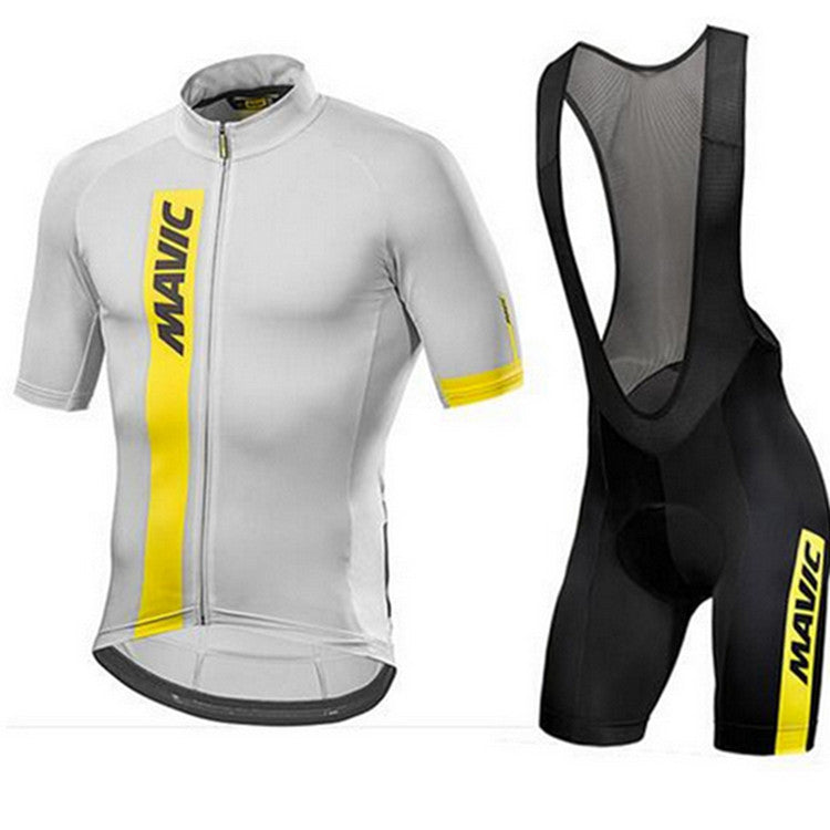 Short-Sleeved Bib Cycling Suit - Grey / XS - Sport Finesse