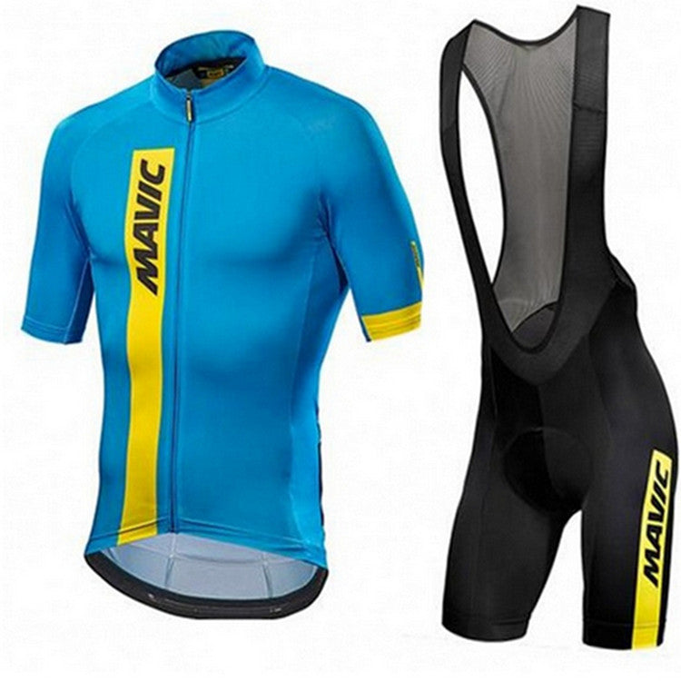 Short-Sleeved Bib Cycling Suit - Blue / XS - Sport Finesse
