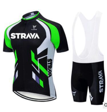 Strava Summer Cycling Short Suit - Green / 2XL / White Bib Set - Sport Finesse