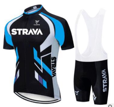 Strava Summer Cycling Short Suit - Blue / 2XL / White Bib Set - Sport Finesse