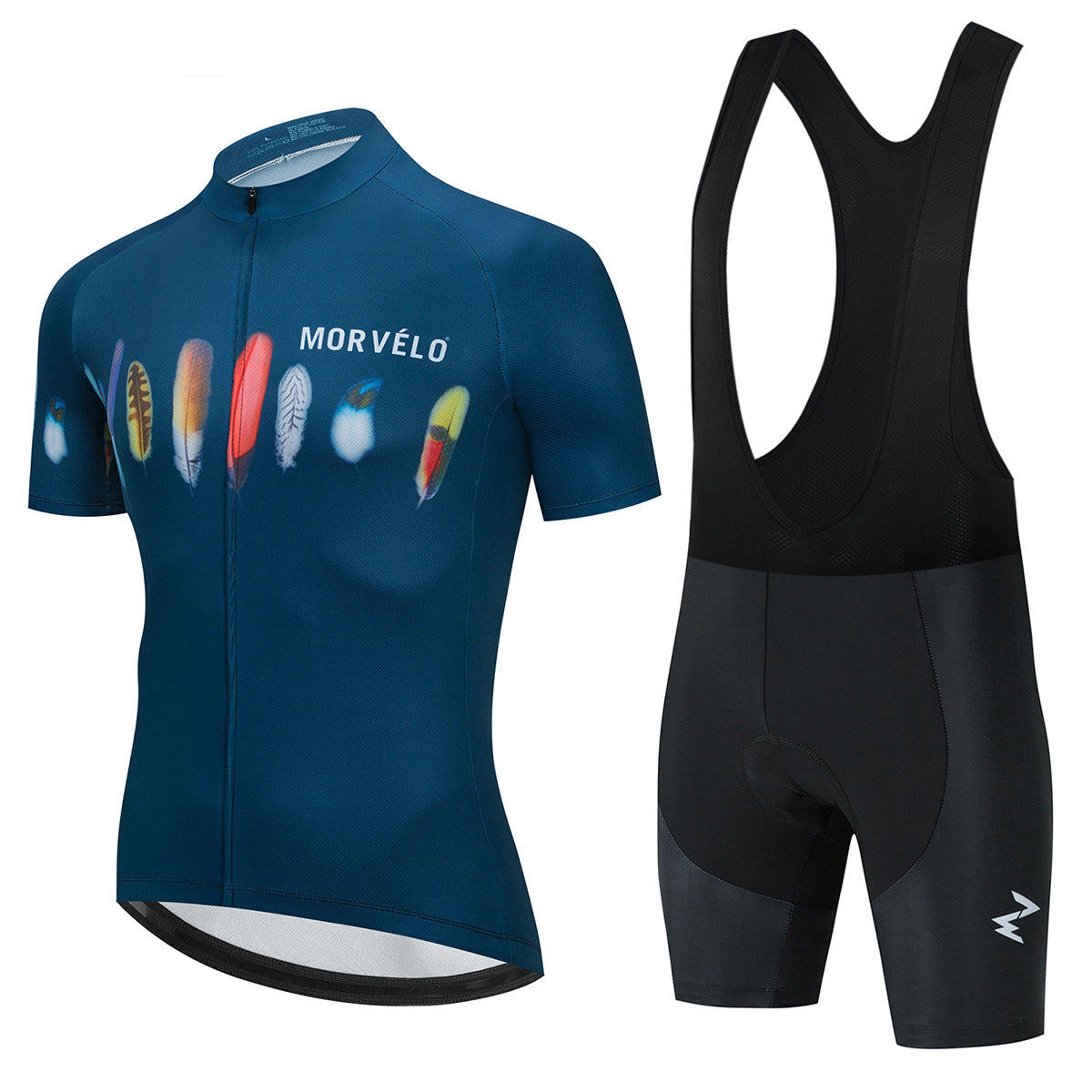 New Summer Short-Sleeved Breathable Cycling Jersey Suit - Navy Bib Shorts Set / XS - Sport Finesse