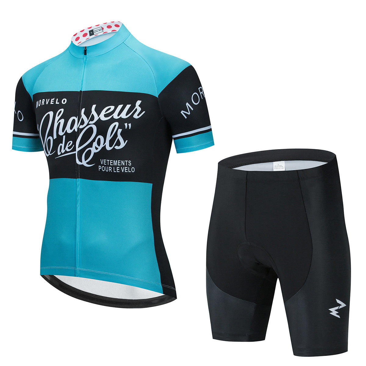 New Summer Short-Sleeved Breathable Cycling Jersey Suit - Light Blue Shorts Set / XS - Sport Finesse