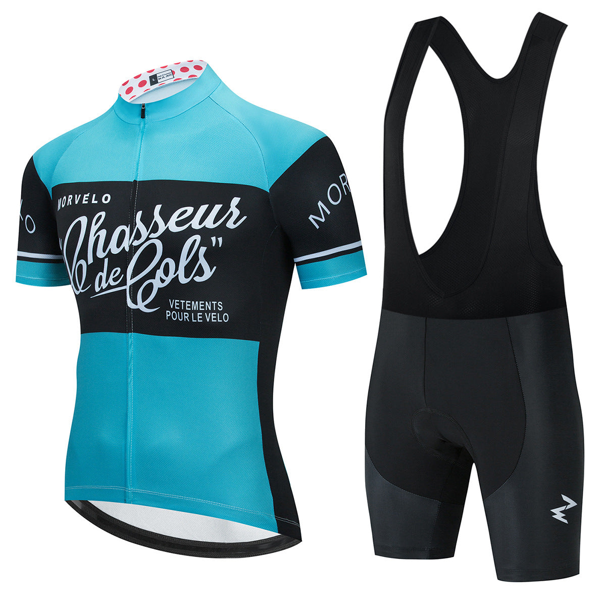 New Summer Short-Sleeved Breathable Cycling Jersey Suit - Light Blue Bib Shorts Set / XS - Sport Finesse
