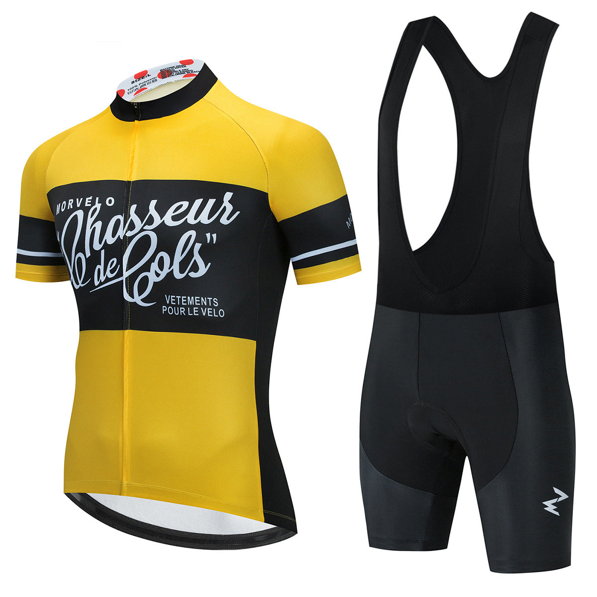 New Summer Short-Sleeved Breathable Cycling Jersey Suit - Yellow Bib Shorts Set / XS - Sport Finesse