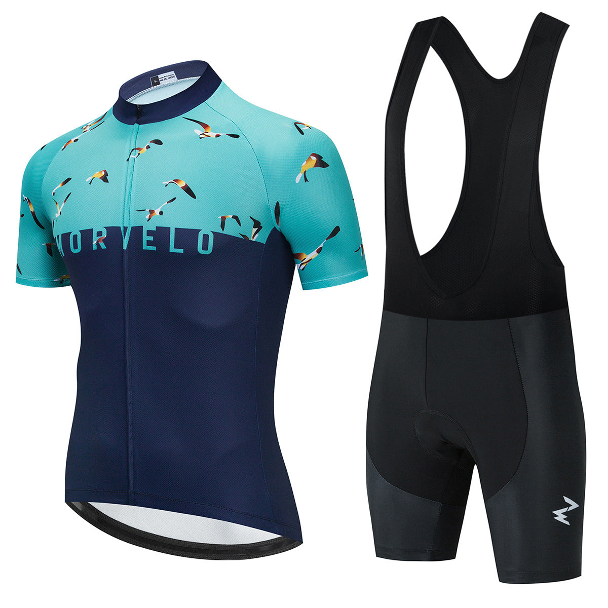 New Summer Short-Sleeved Breathable Cycling Jersey Suit - Blue Mix Bib Shorts Set / XS - Sport Finesse