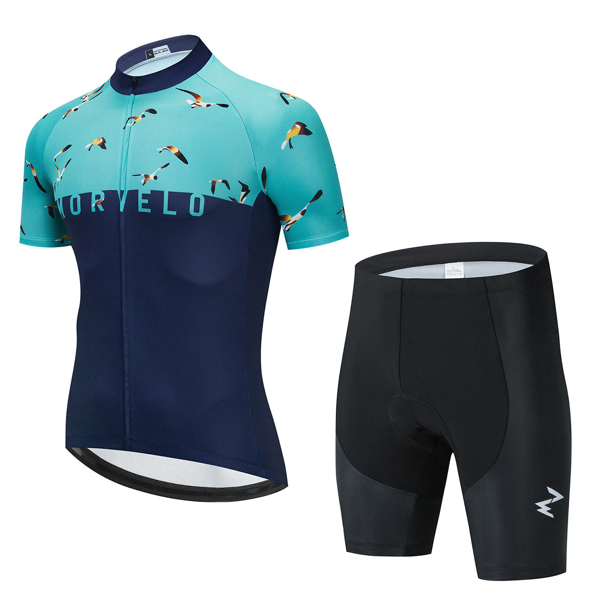 New Summer Short-Sleeved Breathable Cycling Jersey Suit - Blue Mix Shorts Set / XS - Sport Finesse