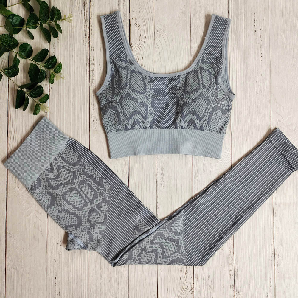 Leopard Print Sportswear Set - Gray / S - Sport Finesse