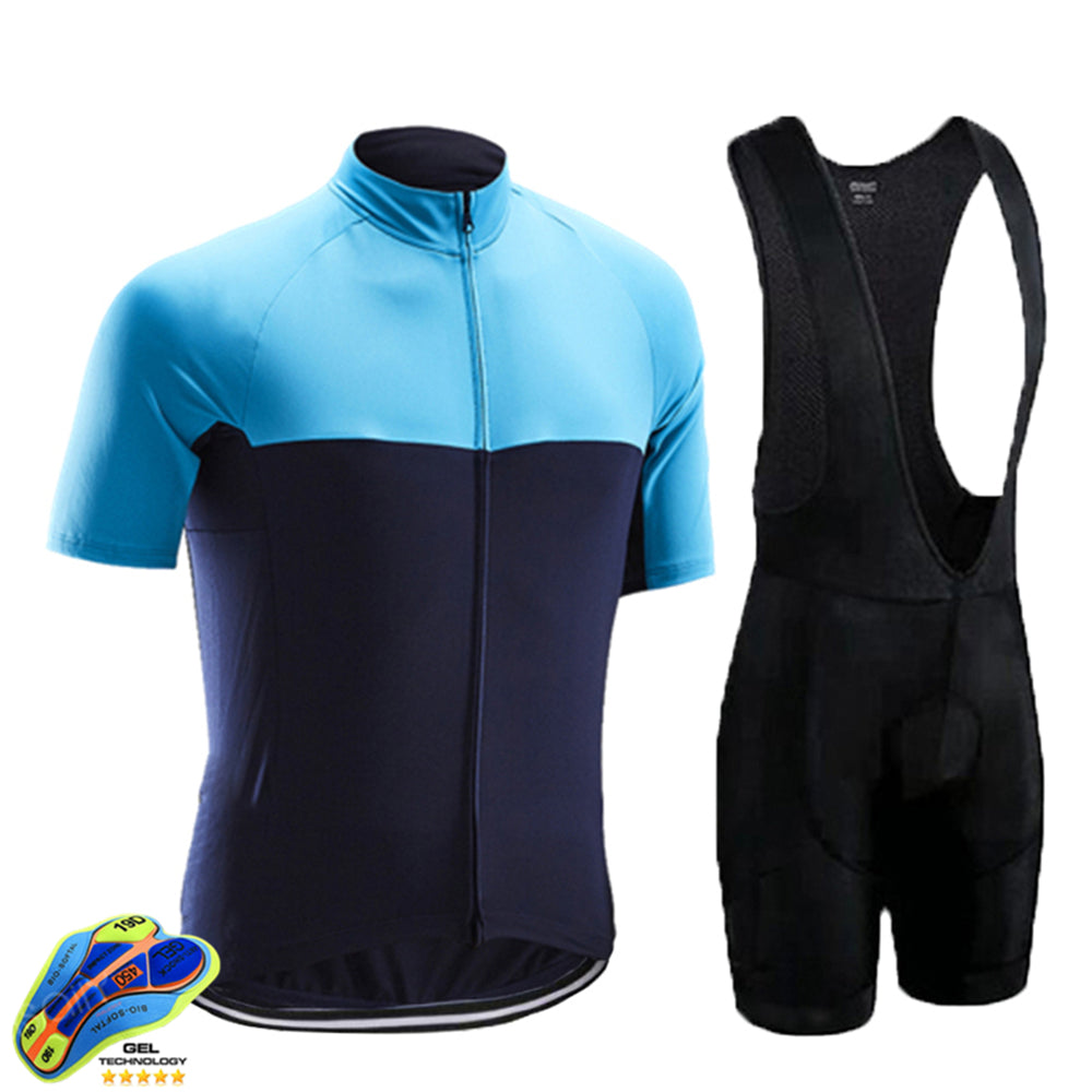 Raudax Hombre Summer Road And Mountain Bike Cycling Jersey - Black and blue color matching / 2XL - Sport Finesse