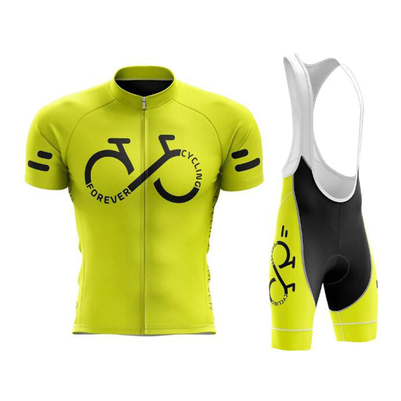Unisex Forever Cycling Short-sleeved Cycling Suit - Yellow Black Bit Set / XS - Sport Finesse