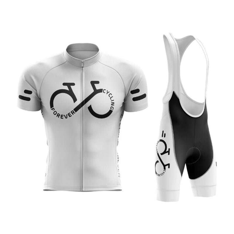 Unisex Forever Cycling Short-sleeved Cycling Suit - White Bib Suit / XS - Sport Finesse