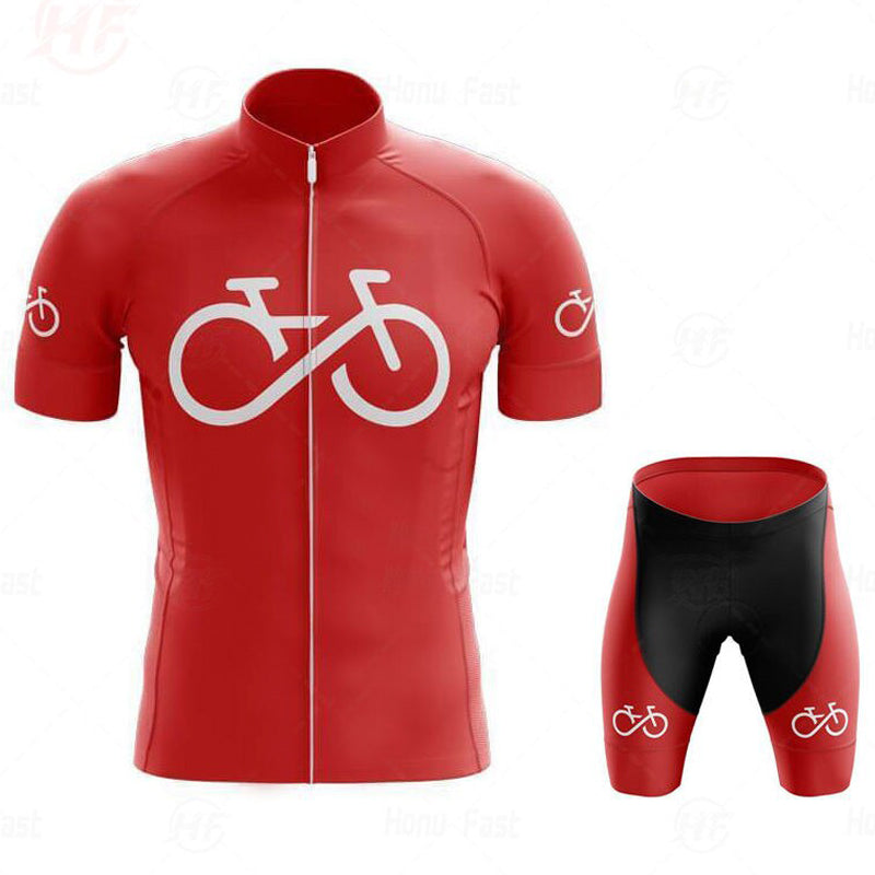Unisex Forever Cycling Short-sleeved Cycling Suit - Red Shorts Set / XS - Sport Finesse