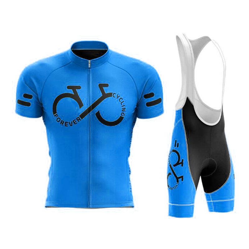 Unisex Forever Cycling Short-sleeved Cycling Suit - Dark Blue Bib Set / XS - Sport Finesse