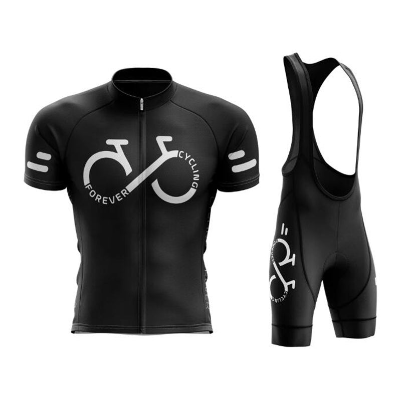 Unisex Forever Cycling Short-sleeved Cycling Suit - Full Black Bib Suit / XS - Sport Finesse