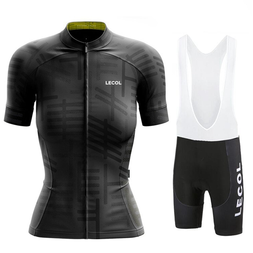 LeCol Pro Team Summer Cycling Jersey Set - Black White Bib Set / XXS - Sport Finesse