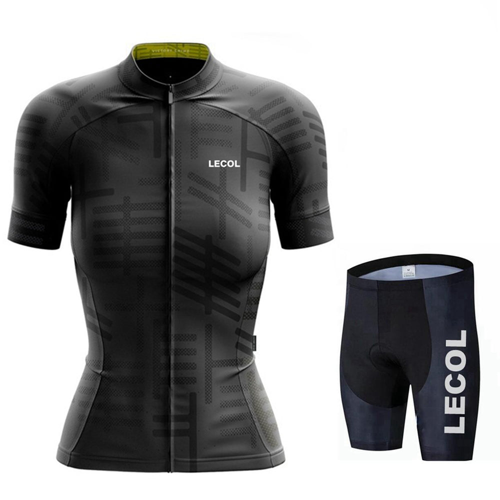 LeCol Pro Team Summer Cycling Jersey Set - Full Black Shorts Set / XXS - Sport Finesse