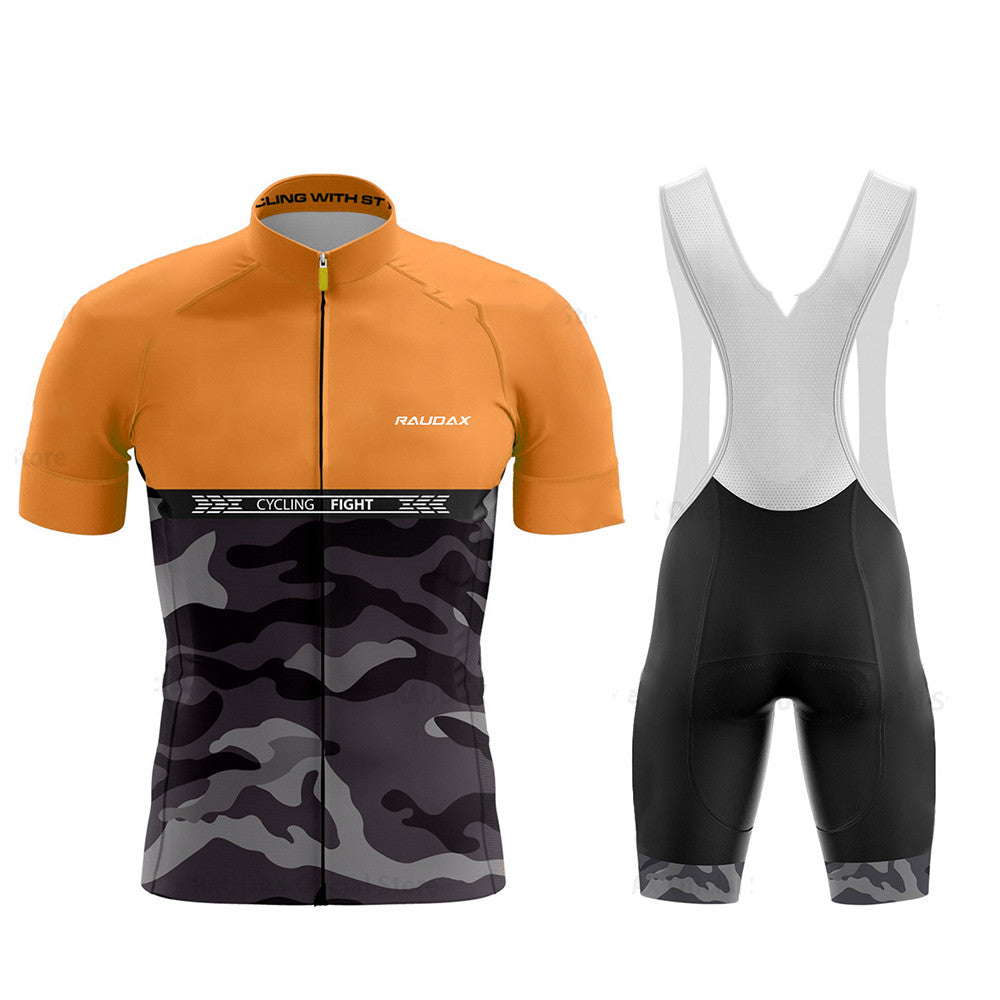Raudax Pro Team camouflage Cycling Clothing Set - Orange Camouflage Set / XS - Sport Finesse