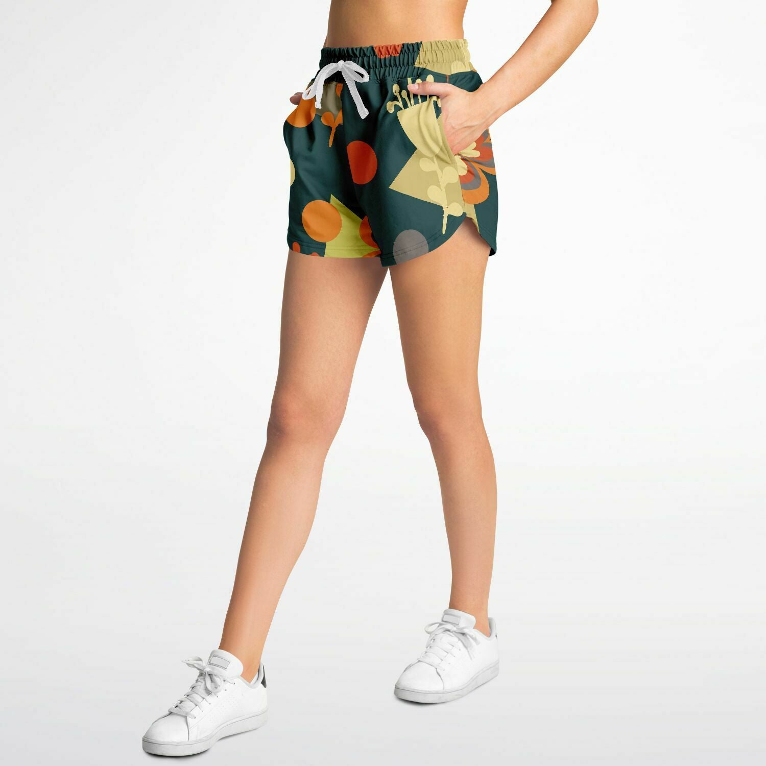 Colorful block print loose shorts - Sport Finesse
