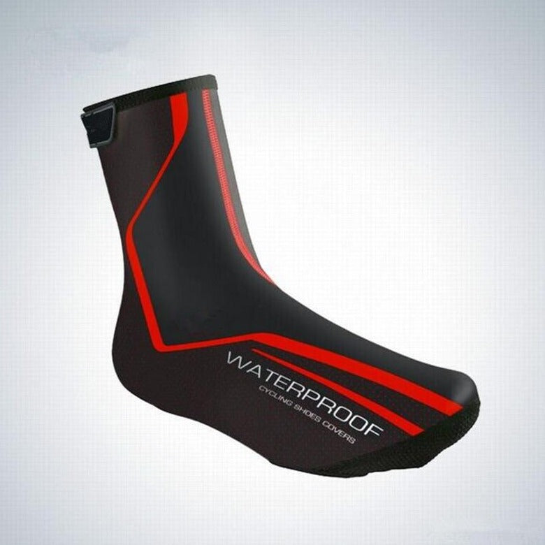 Outdoor Cycling Waterproof Shoe Cover - Black Red / L - Sport Finesse