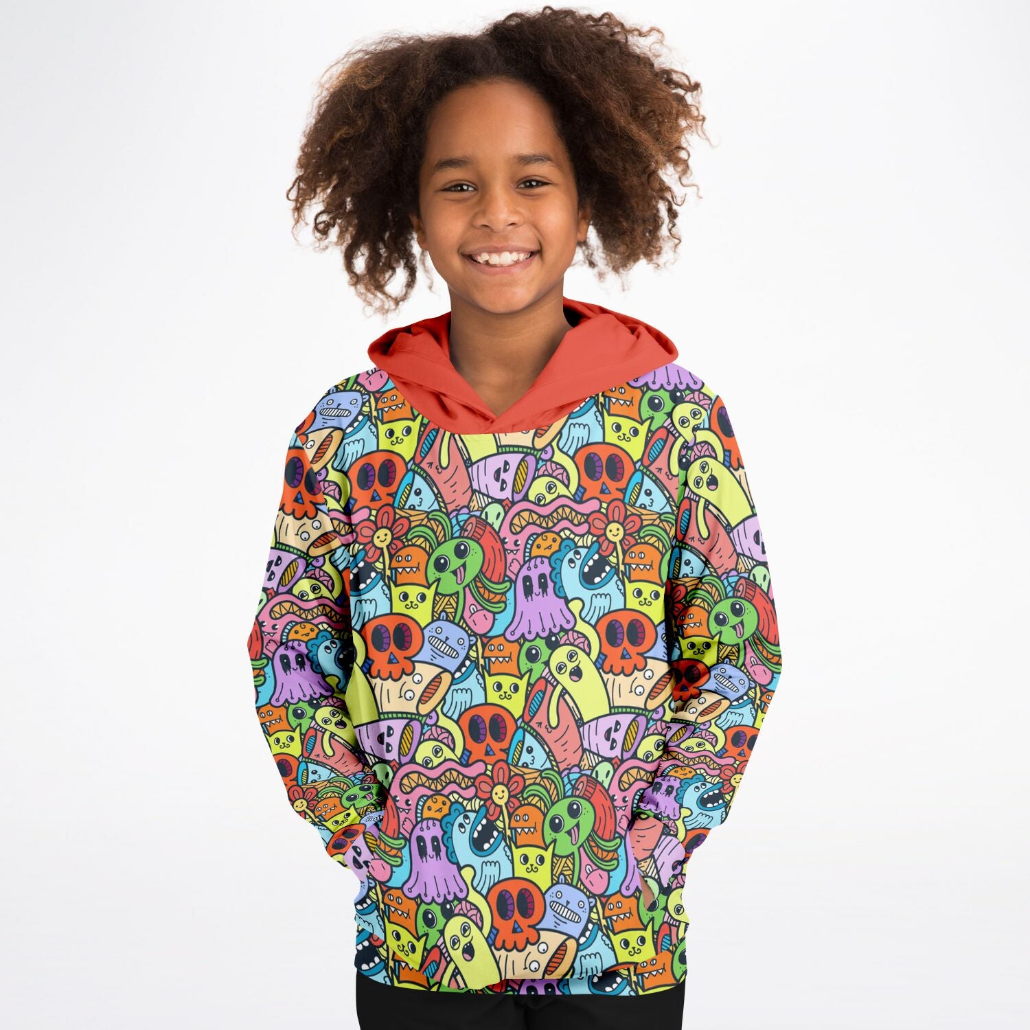 Fun and Whimsical Monster Doodle Hoodie for Kids - Sport Finesse