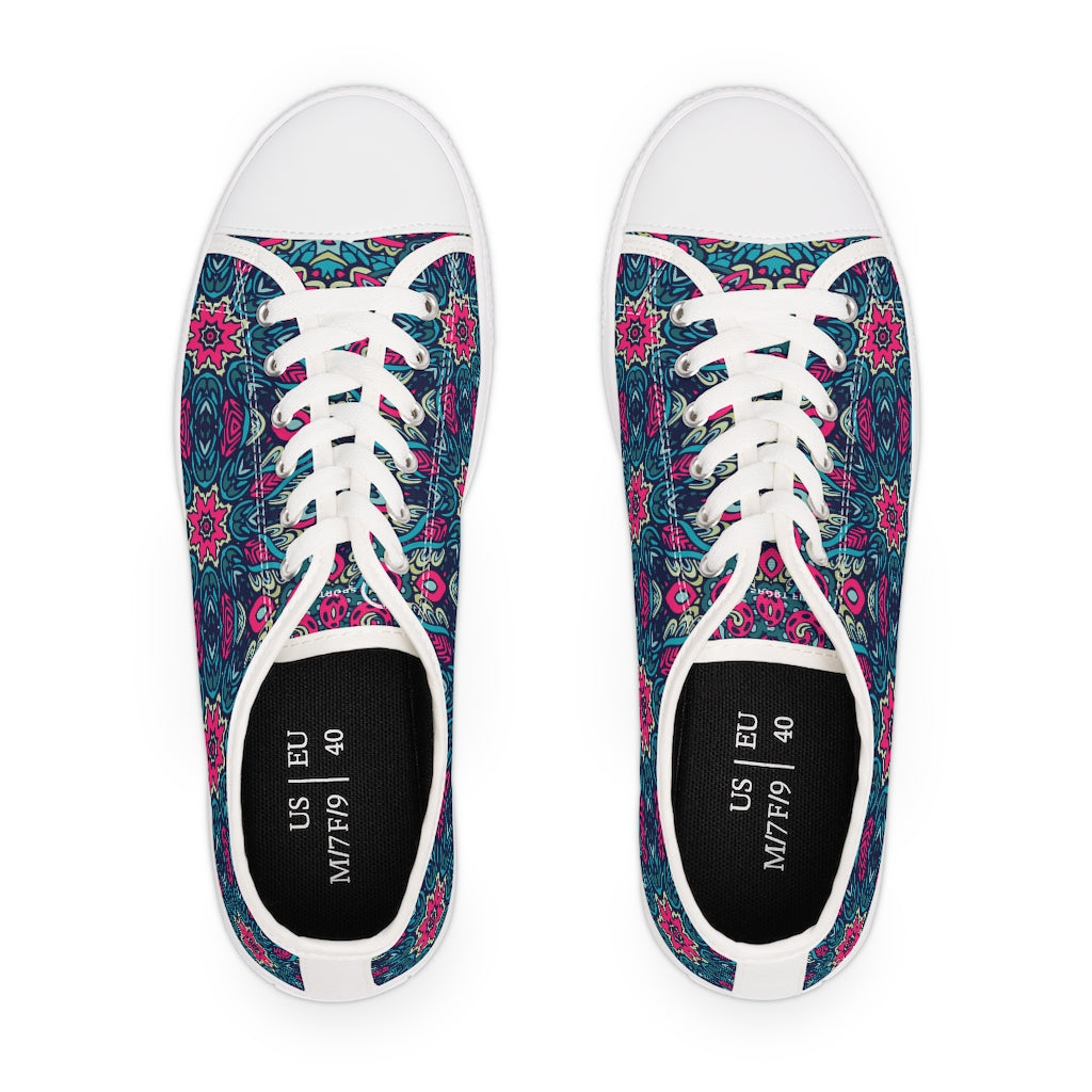 Textile Print Women's Low Top Sneakers - US 5.5 - Sport Finesse