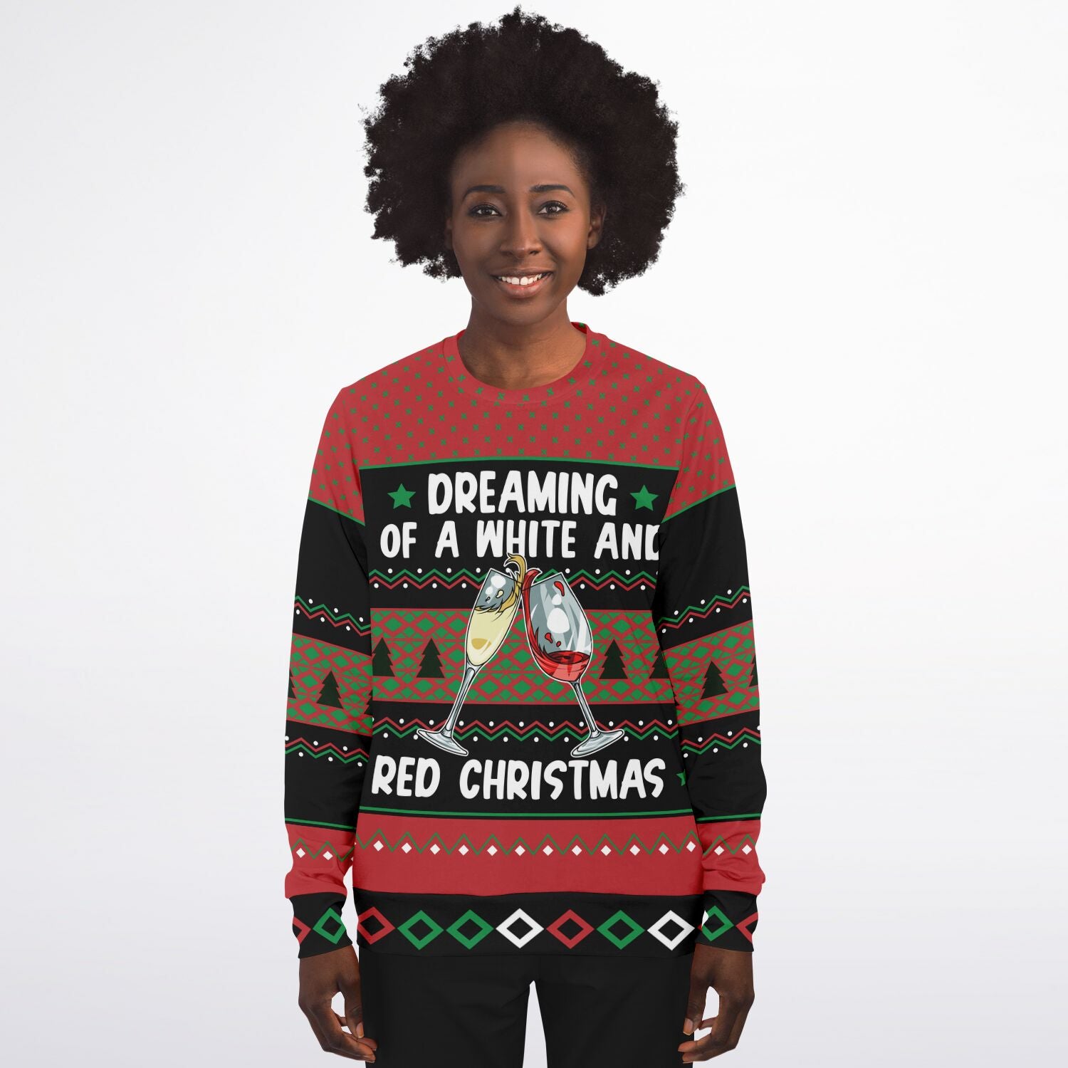 White and Red Christmas Ugly Sweater - Sport Finesse