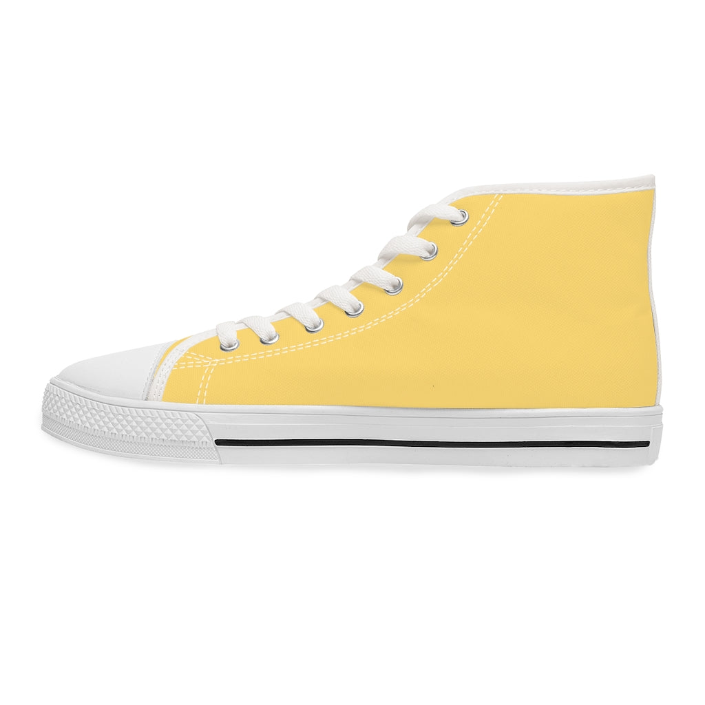 Yellow Women's High Top Sneakers - Sport Finesse