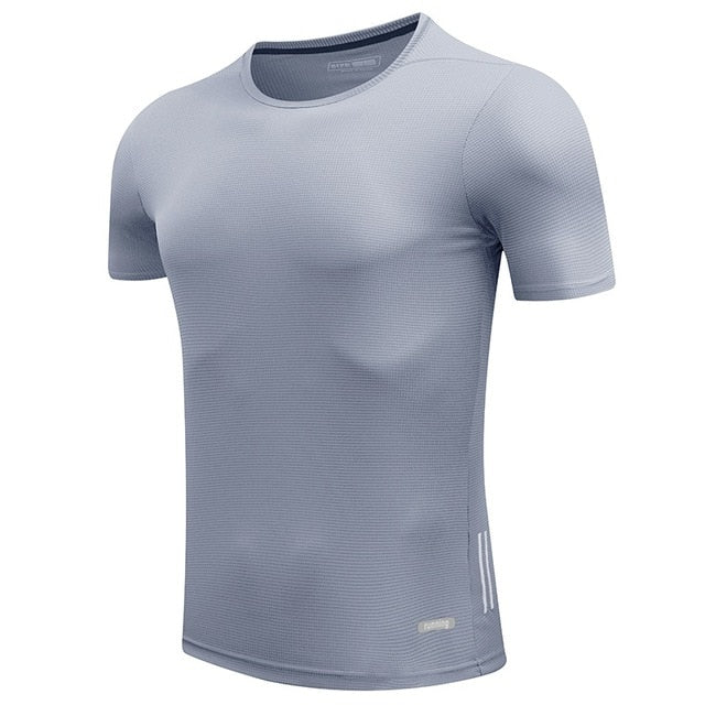 Men's Solid T-Shirts - Grey / XS - Sport Finesse
