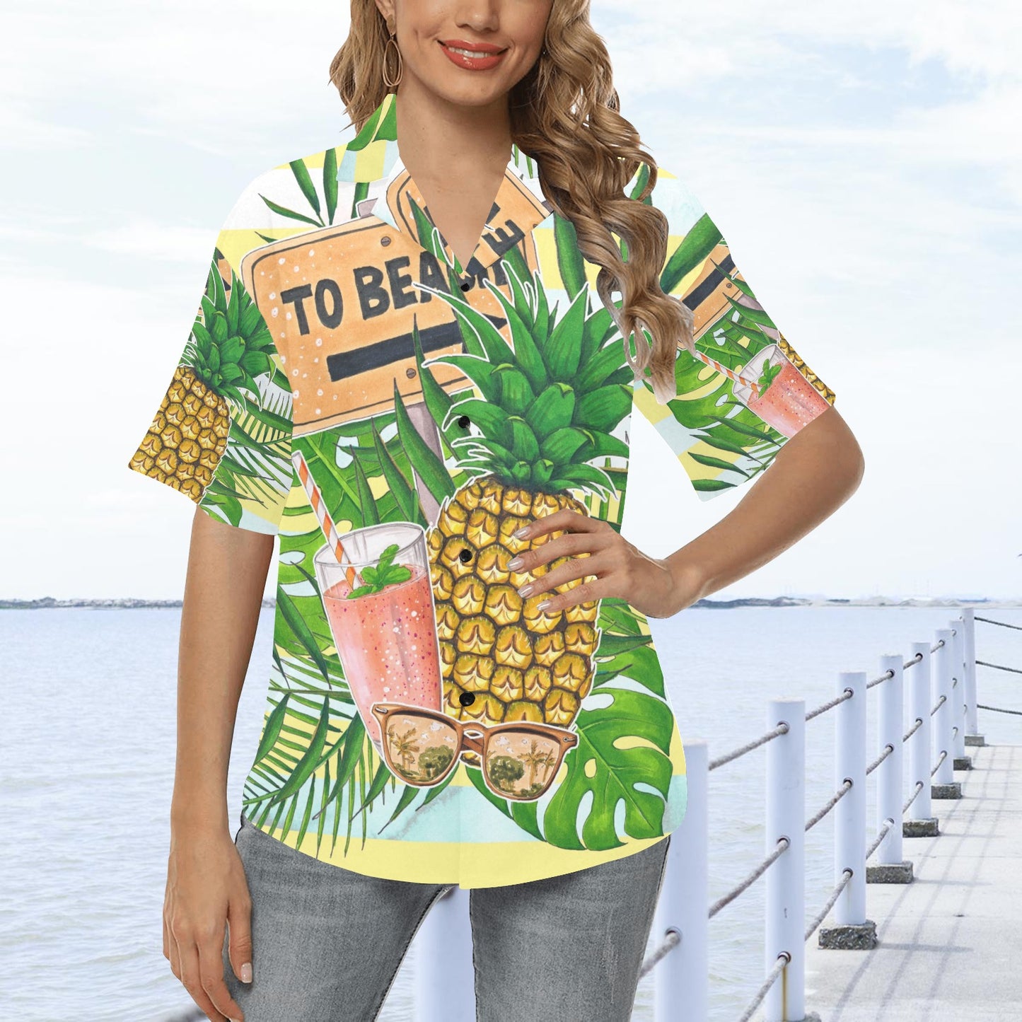 To Beach Hawaiian Shirt for Women - S - Sport Finesse
