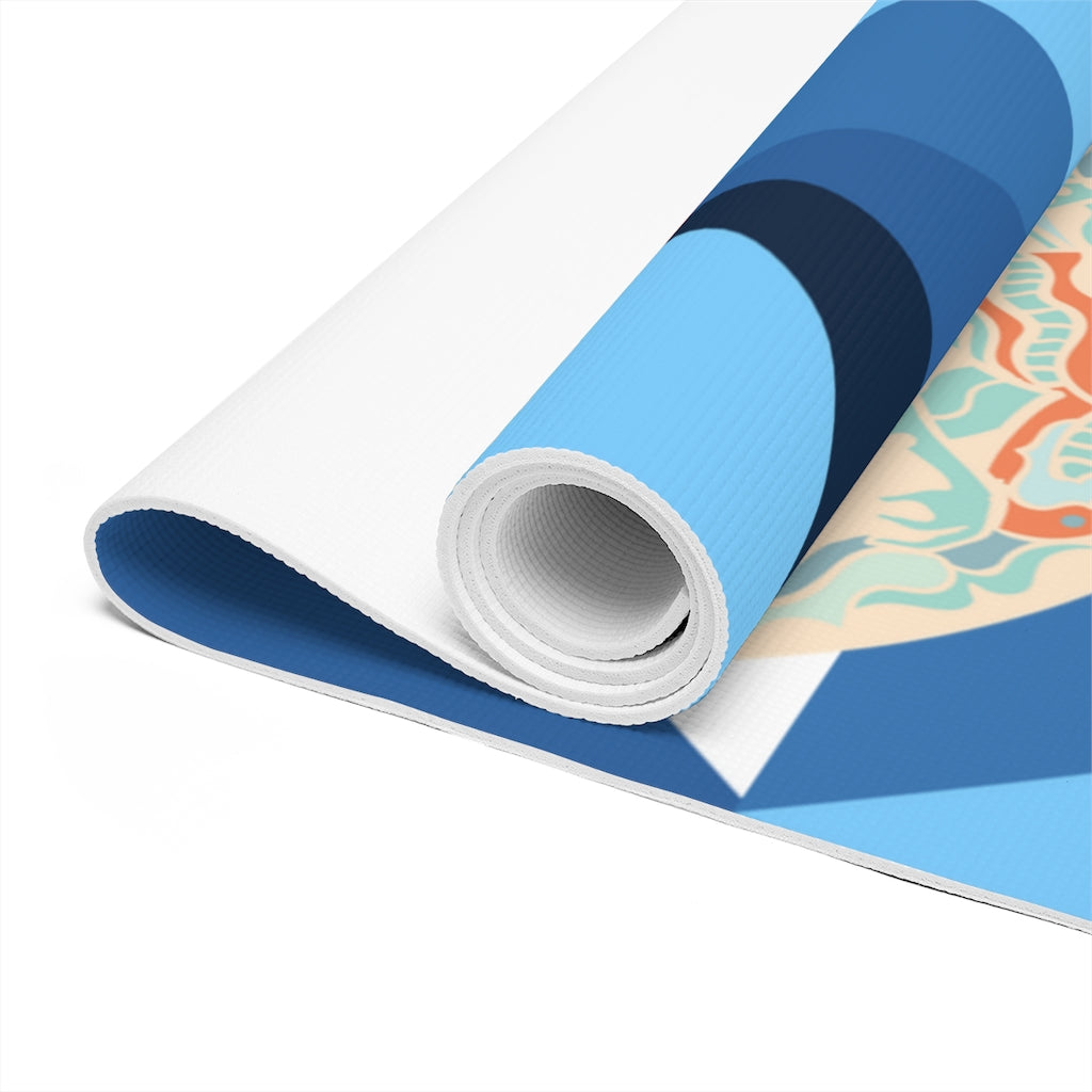 Blue Abstract Foam Yoga Mat - Sport Finesse