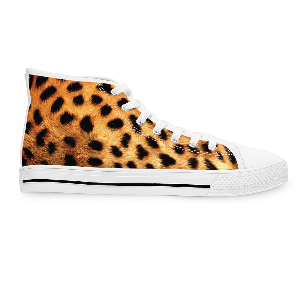 Cheetah Print Women's High Top Sneakers - Sport Finesse