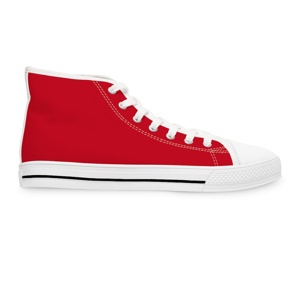 Red Women's High Top Sneakers - Sport Finesse