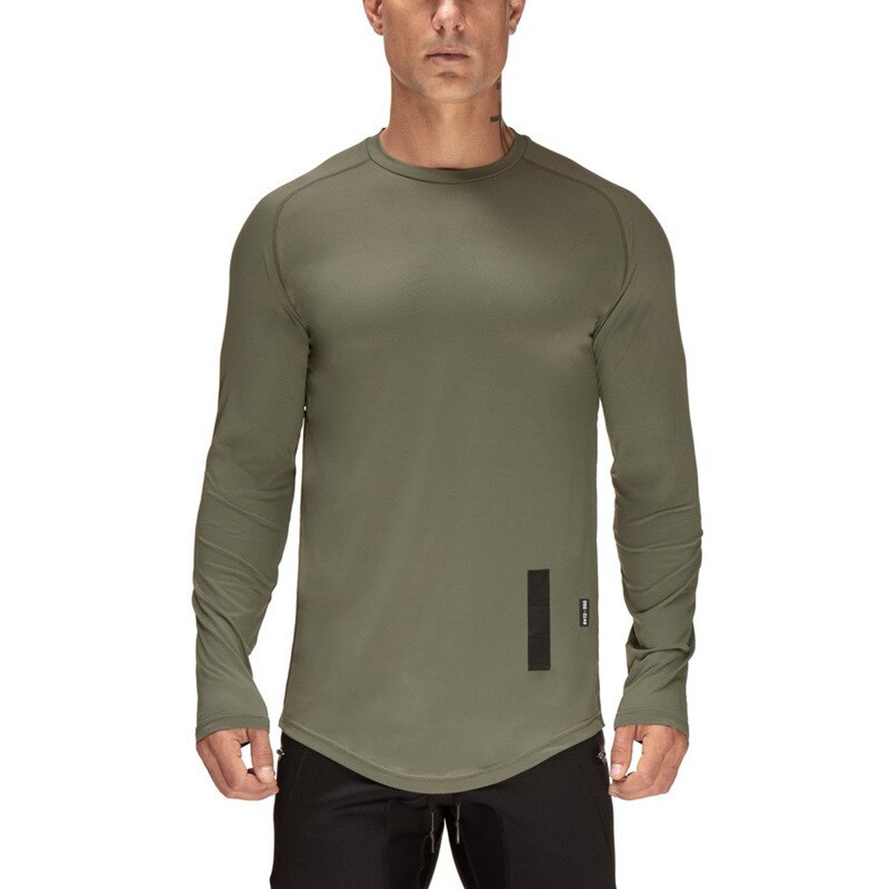 Long Sleeve Quick Dry Workout T-Shirt - Green / M - Sport Finesse