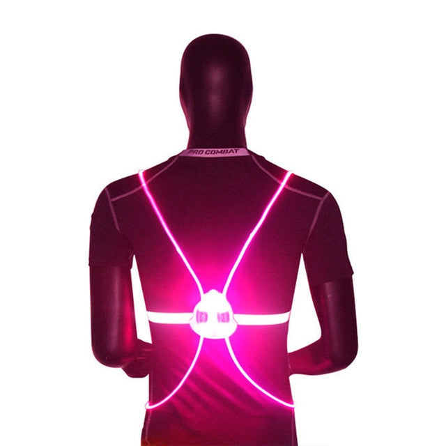 Reflective LED Flashing Vest - Pink - Sport Finesse